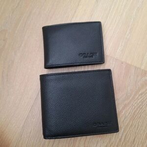 New Coach Men's 3 in 1 Compact ID Leather Wallet With Key Fob F64118 NWT